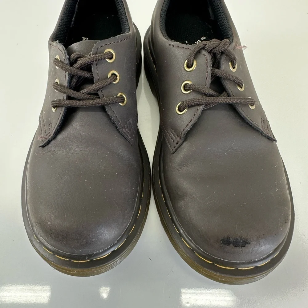 Dr. Martens 1461 J Softy Toe Dark Brown Leather Shoes KIDS  Size 12